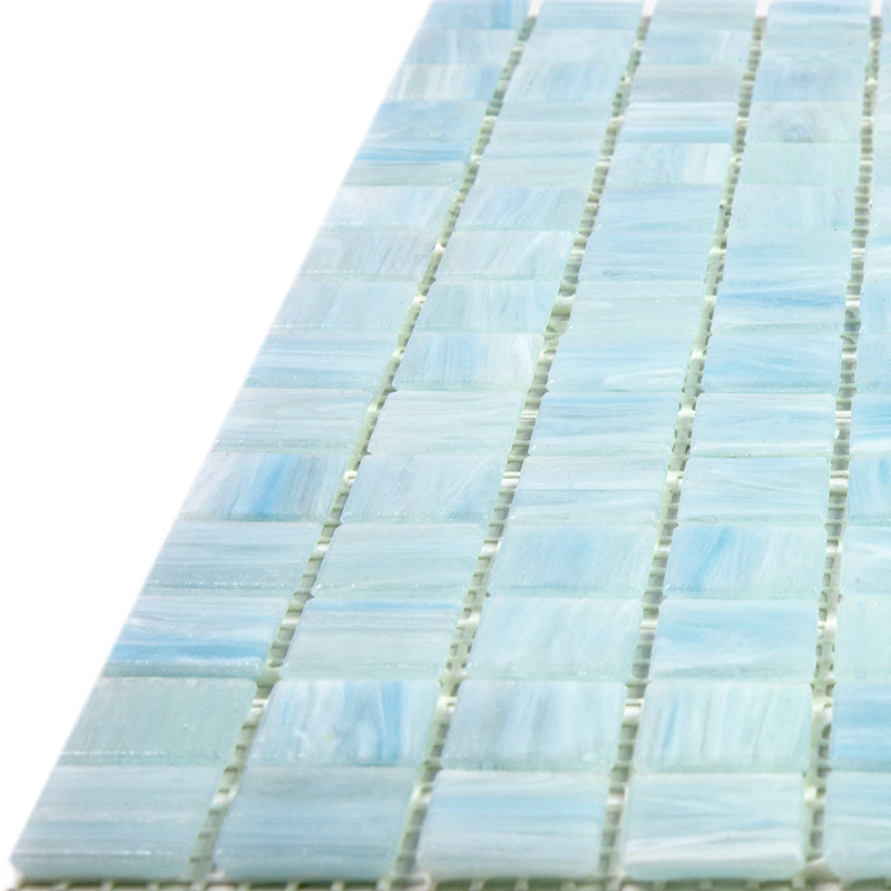 Columbia Blue 12 x 12 Glossy Glass Mosaic Tile