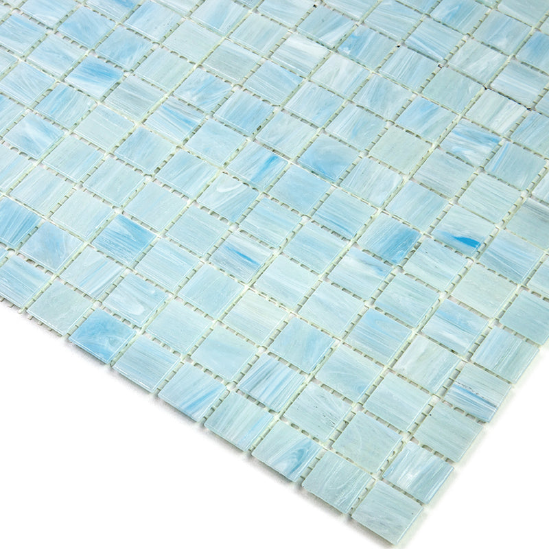 Columbia Blue 12 x 12 Glossy Glass Mosaic Tile