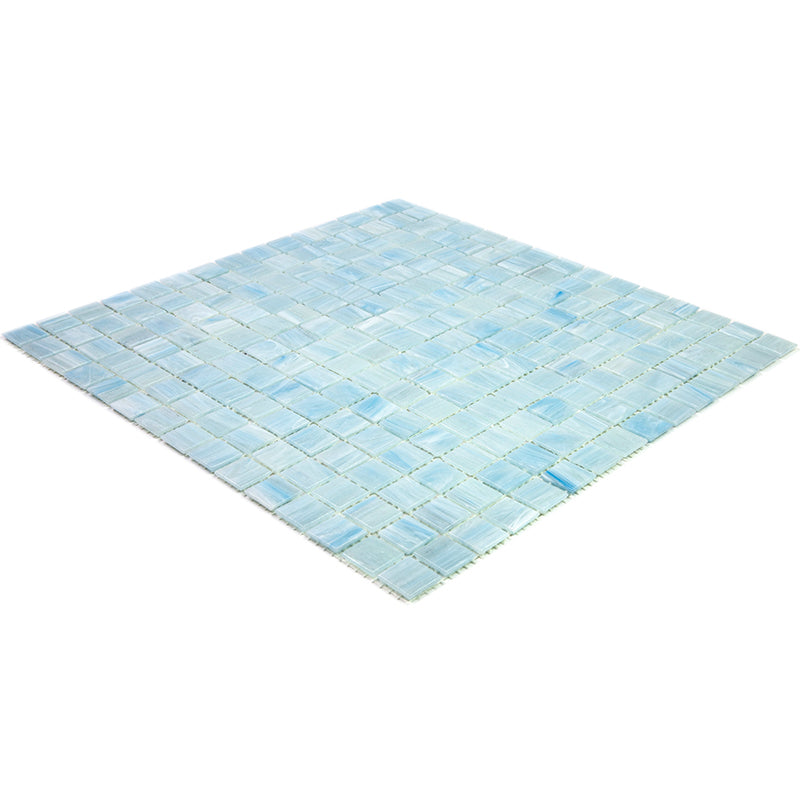 Columbia Blue 12 x 12 Glossy Glass Mosaic Tile