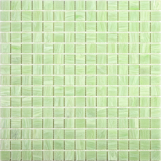 Tea Green 12 x 12 Glossy Glass Mosaic Tile - Sample