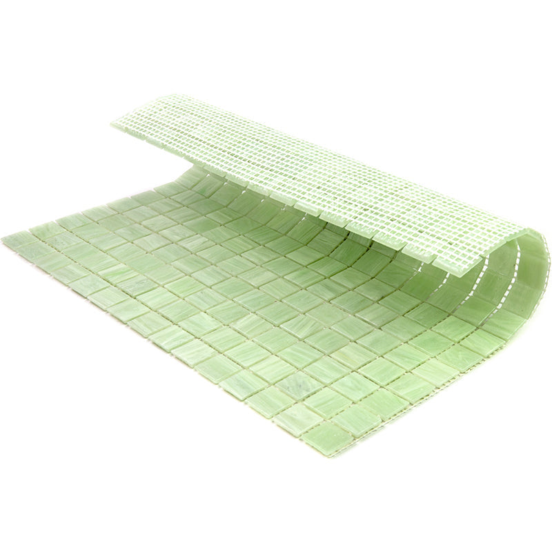 Tea Green 12 x 12 Glossy Glass Mosaic Tile