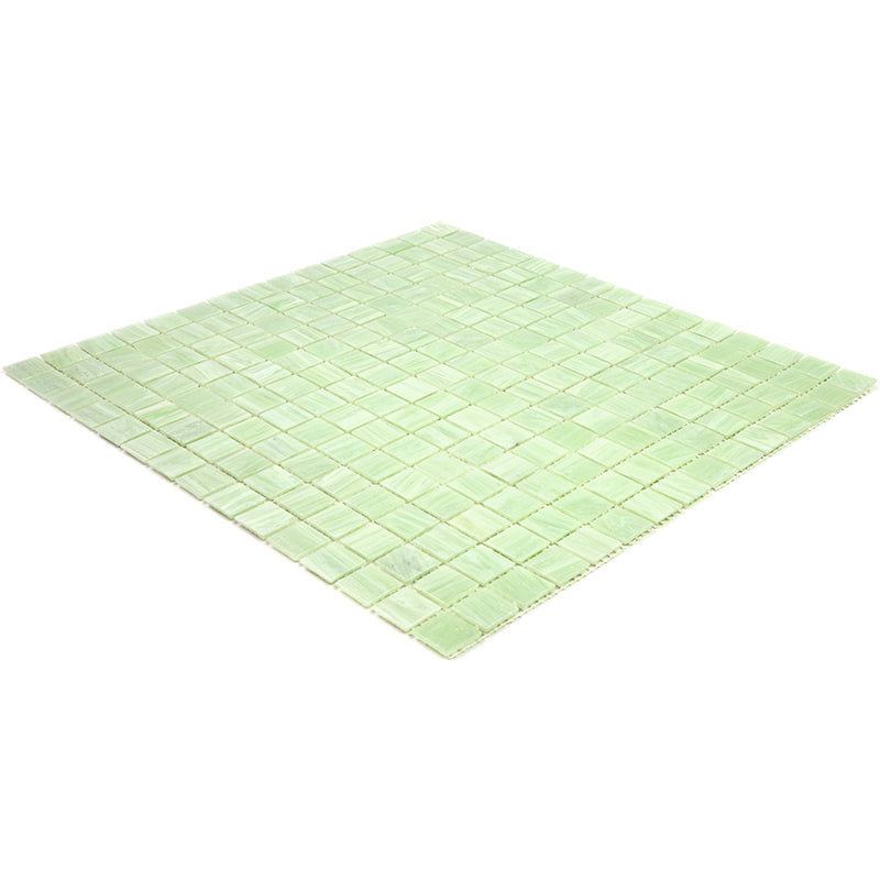 Tea Green 12 x 12 Glossy Glass Mosaic Tile