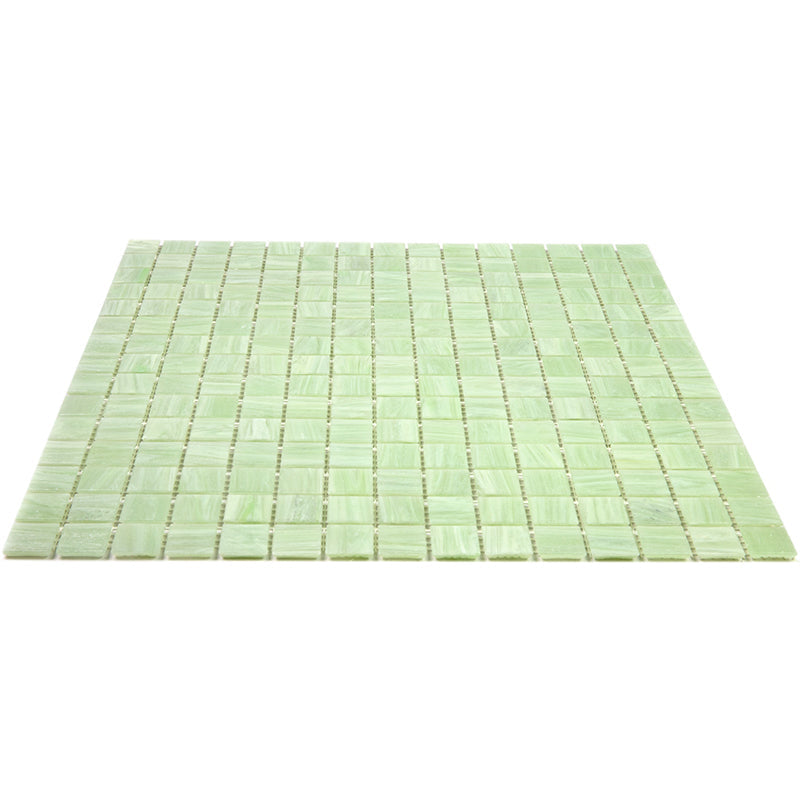 Tea Green 12 x 12 Glossy Glass Mosaic Tile