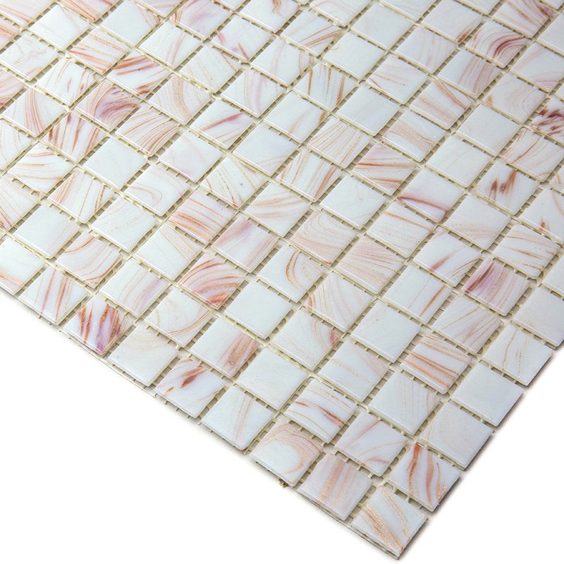 Coconut White 12 x 12 Glossy Glass Mosaic Tile