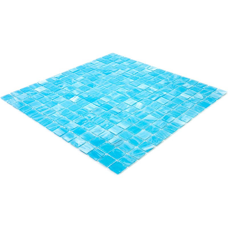 Arctic Blue 12 x 12 Glossy Glass Mosaic Tile