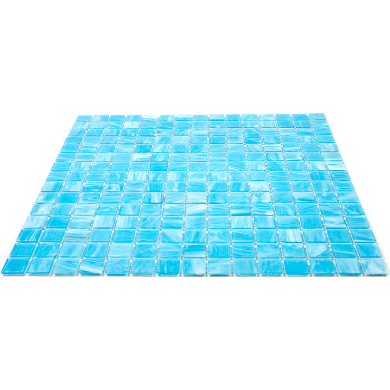 Arctic Blue 12 x 12 Glossy Glass Mosaic Tile