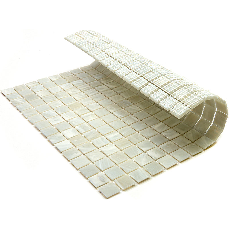 Pastel Gray 12 x 12 Glossy Glass Mosaic Tile