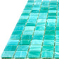 Cyan Blue 12 x 12 Glossy Glass Mosaic Tile