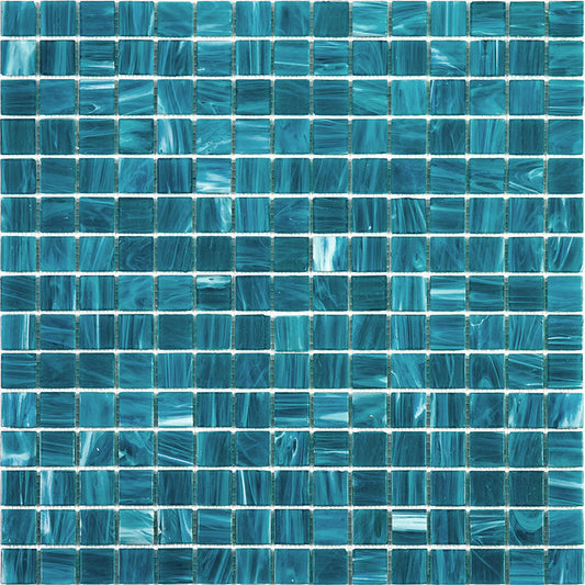 Pacific Blue 12 x 12 Glossy Glass Mosaic Tile - Sample
