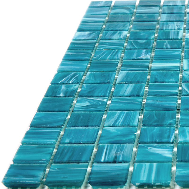 Pacific Blue 12 x 12 Glossy Glass Mosaic Tile