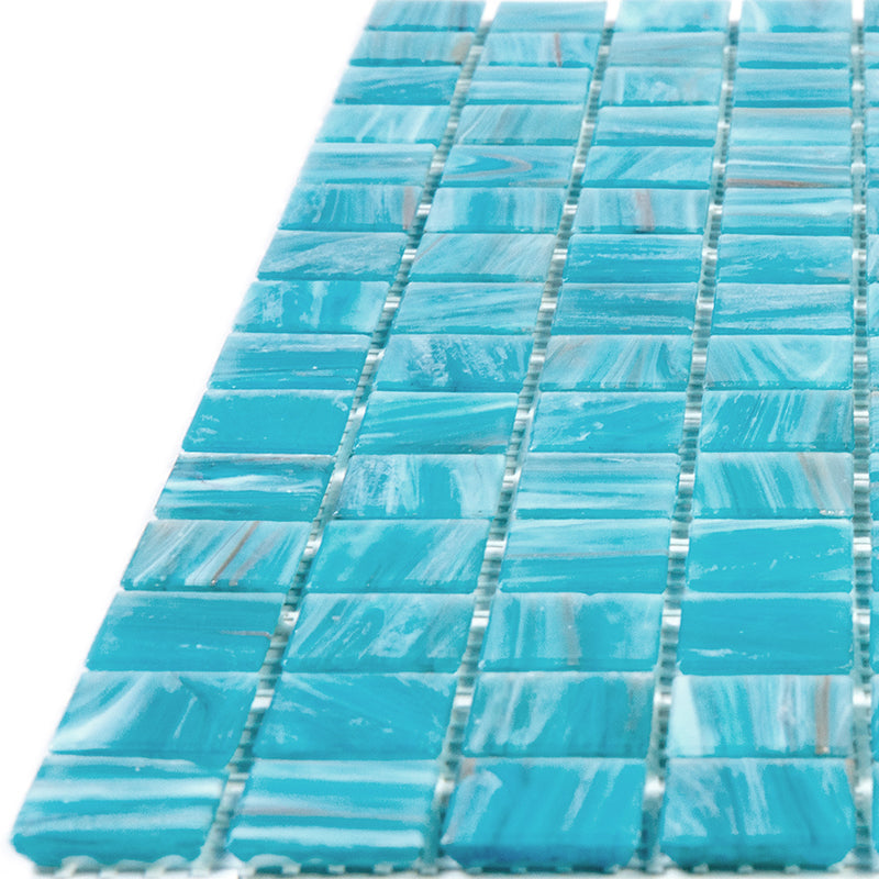 Vivid Sky Blue 12 x 12 Glossy Glass Mosaic Tile