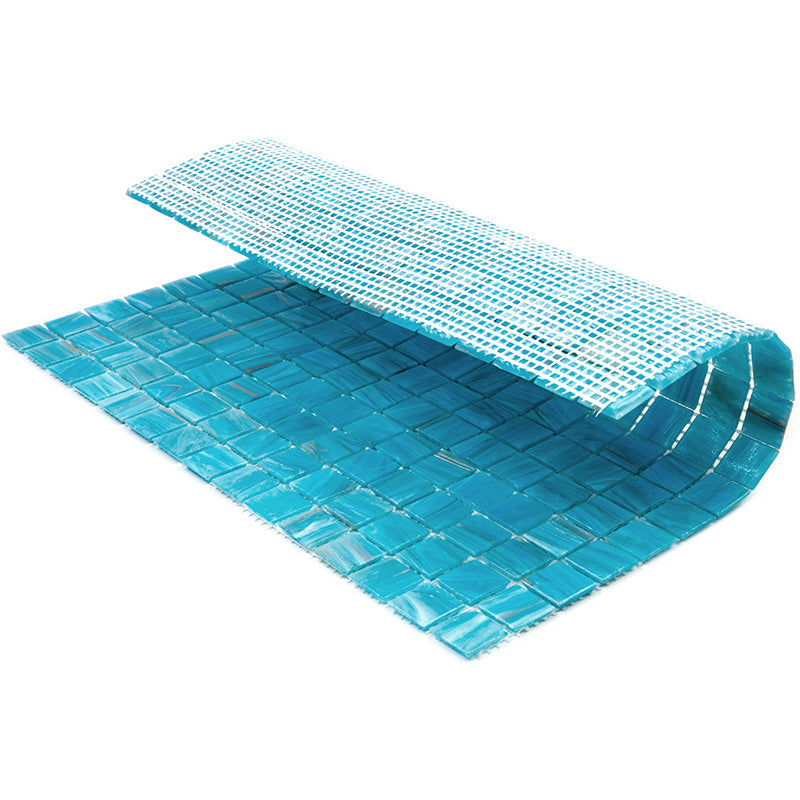 Vivid Sky Blue 12 x 12 Glossy Glass Mosaic Tile