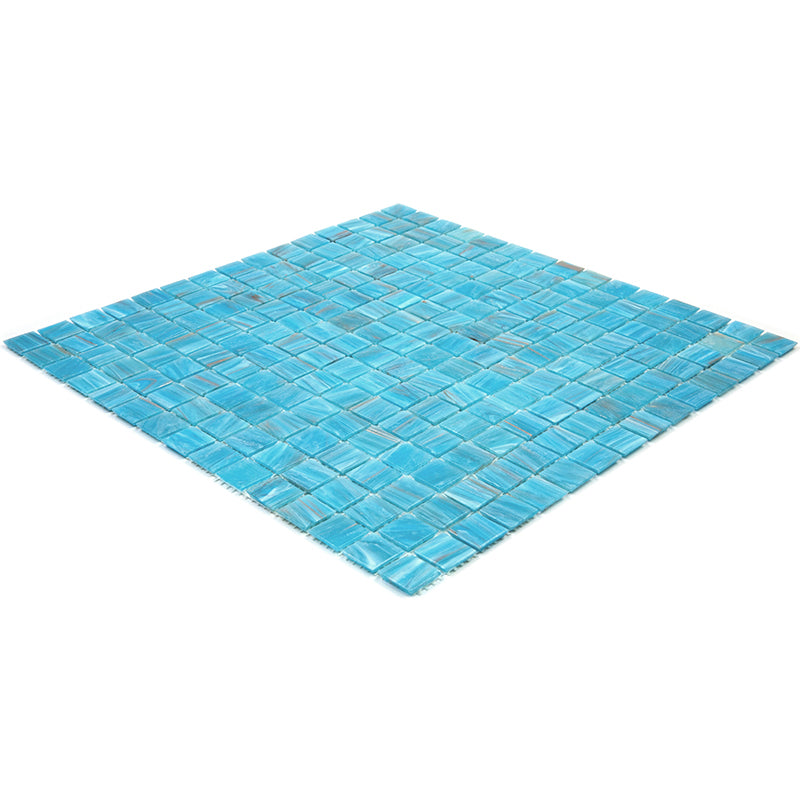 Vivid Sky Blue 12 x 12 Glossy Glass Mosaic Tile