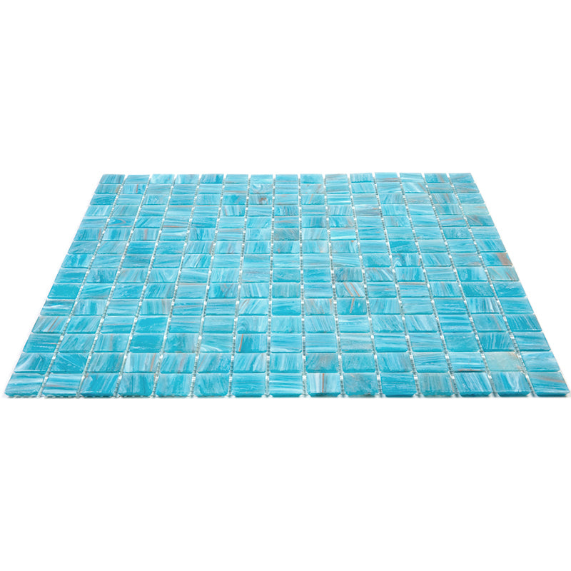 Vivid Sky Blue 12 x 12 Glossy Glass Mosaic Tile