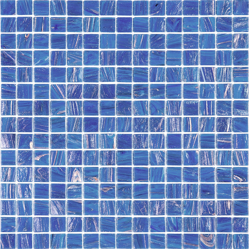 Azure Blue 12 x 12 Glossy Glass Mosaic Tile