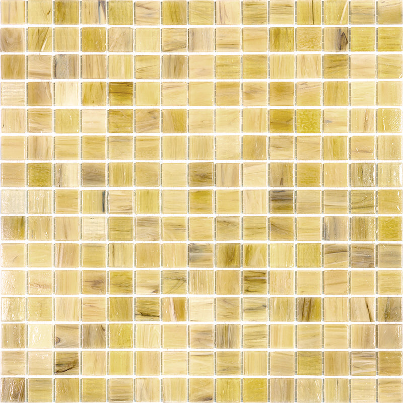 Cream Beige 12 x 12 Glossy Glass Mosaic Tile