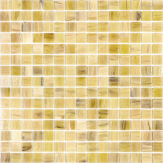 Cream Beige 12 x 12 Glossy Glass Mosaic Tile