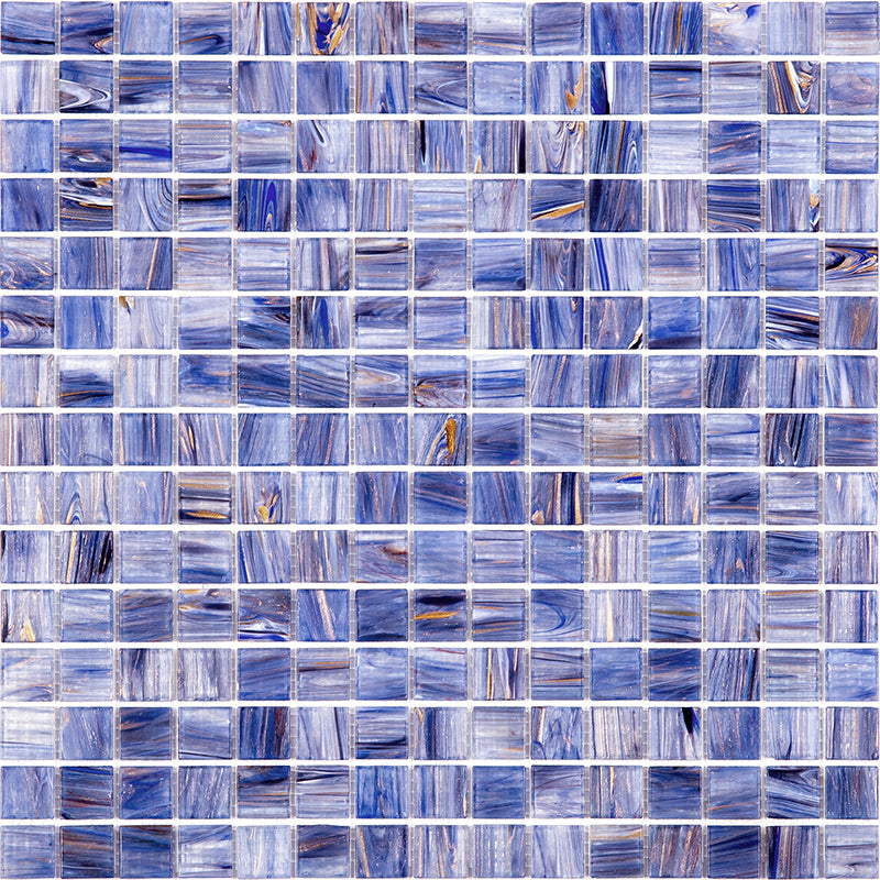 Blue and White 12 x 12 Glossy Glass Mosaic Tile