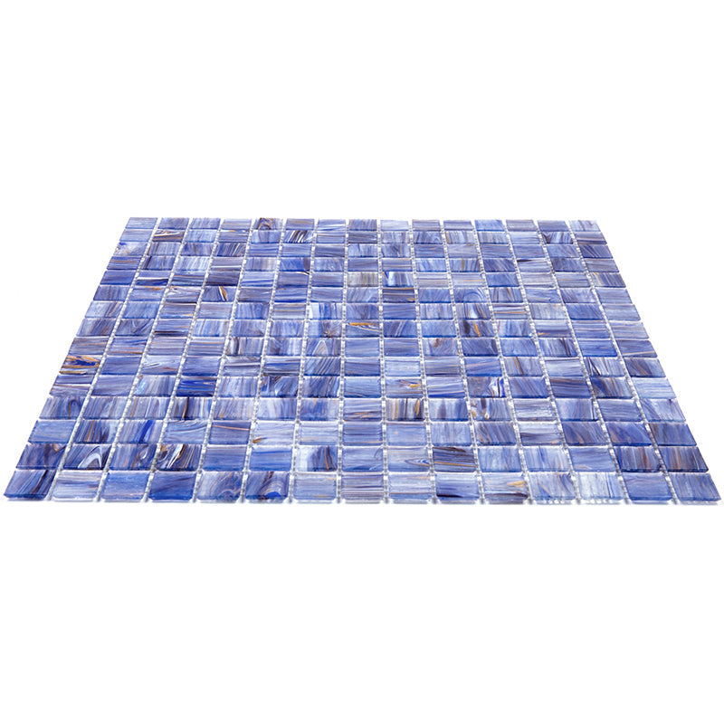 Blue and White 12 x 12 Glossy Glass Mosaic Tile