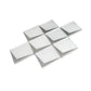 White Metallic Silver 12x9 Matte Glass Mosaic Tile - Sample