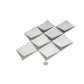 White Metallic Silver 12x9 Matte Glass Mosaic Tile - Sample