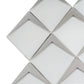White Metallic Silver 12x9 Matte Glass Mosaic Tile - Sample
