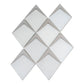 White Metallic Silver 12x9 Matte Glass Mosaic Tile