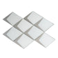 White Metallic Silver 12x9 Matte Glass Mosaic Tile - Sample