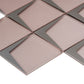 Pink Metallic Silver 12x9 Matte Glass Mosaic Tile - Sample
