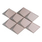 Pink Metallic Silver 12x9 Matte Glass Mosaic Tile