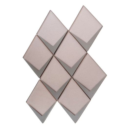 Pink Metallic Silver 12x9 Matte Glass Mosaic Tile - Sample
