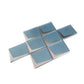 Blue Metallic Silver 12x9 Matte Glass Mosaic Tile