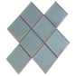Green Metallic Silver 12x9 Matte Glass Mosaic Tile - Sample