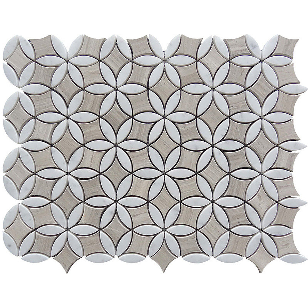 Beige 12 x 15 Polished Marble Mosaic Tile