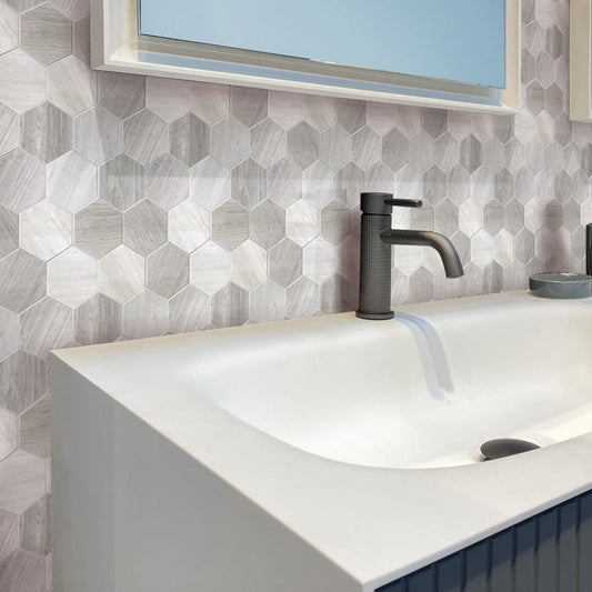 Beige 11 x 12 Polished Marble Mosaic Tile - Sample