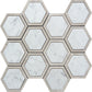 White and Beige 12 x 14 Polished Marble Mosaic Tile