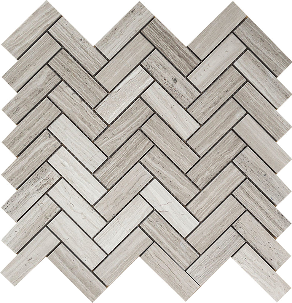 Wooden Gray 12 x 12 Polished Marble Mosaic Tile