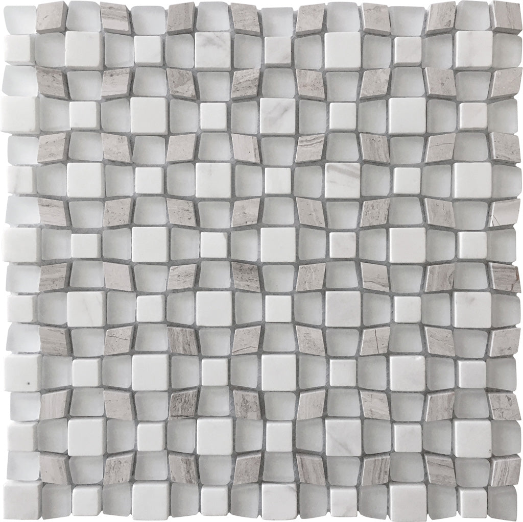 Gray 11 x 11 Polished Marble Mosaic Tile