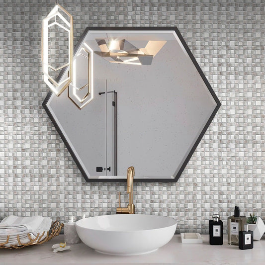 Gray 11 x 11 Polished Marble Mosaic Tile - Sample