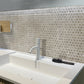 Beige 11 x 12 Polished Wooden Grey Mosaic Tile