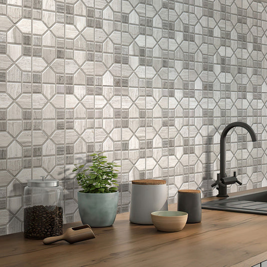 Beige 12 x 12 Polished Marble Mosaic Tile - Sample