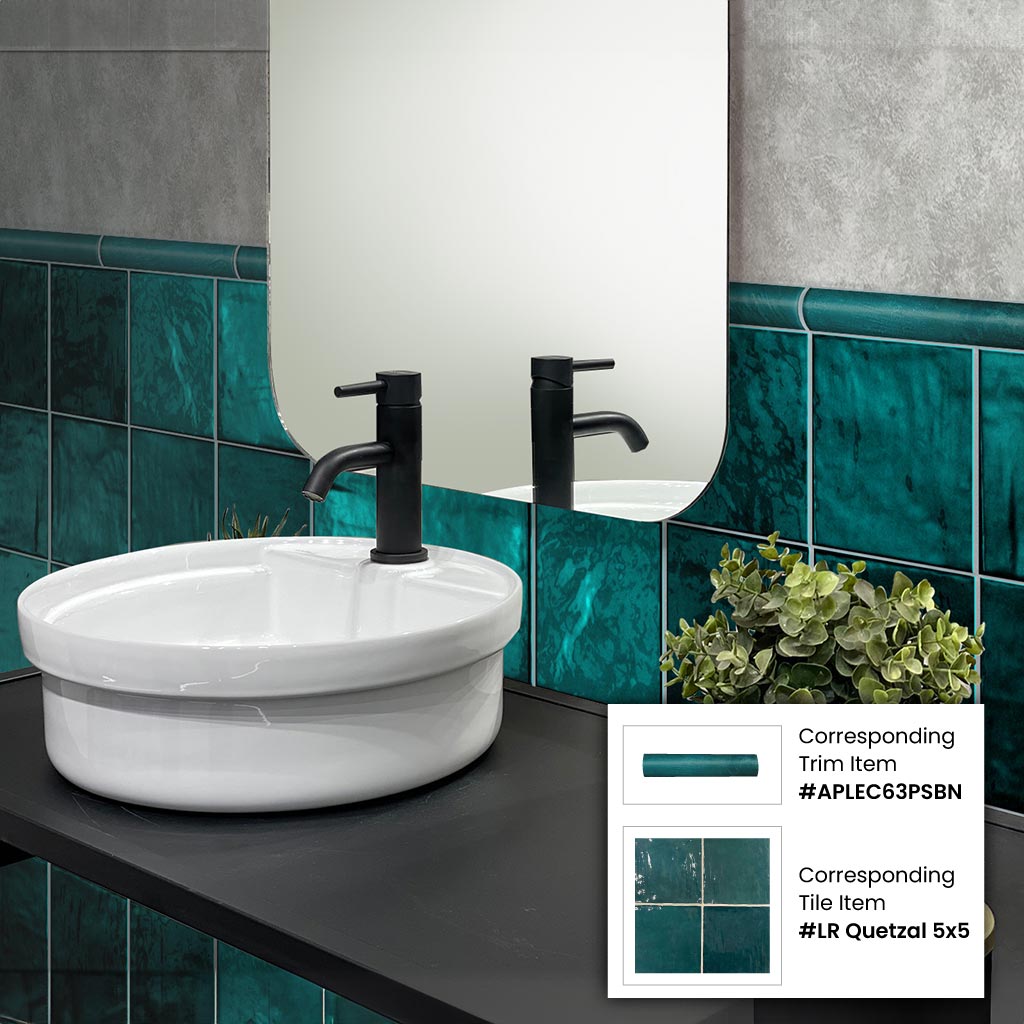 Ocean Green 5 x 5 Glossy Ceramic Square Tile