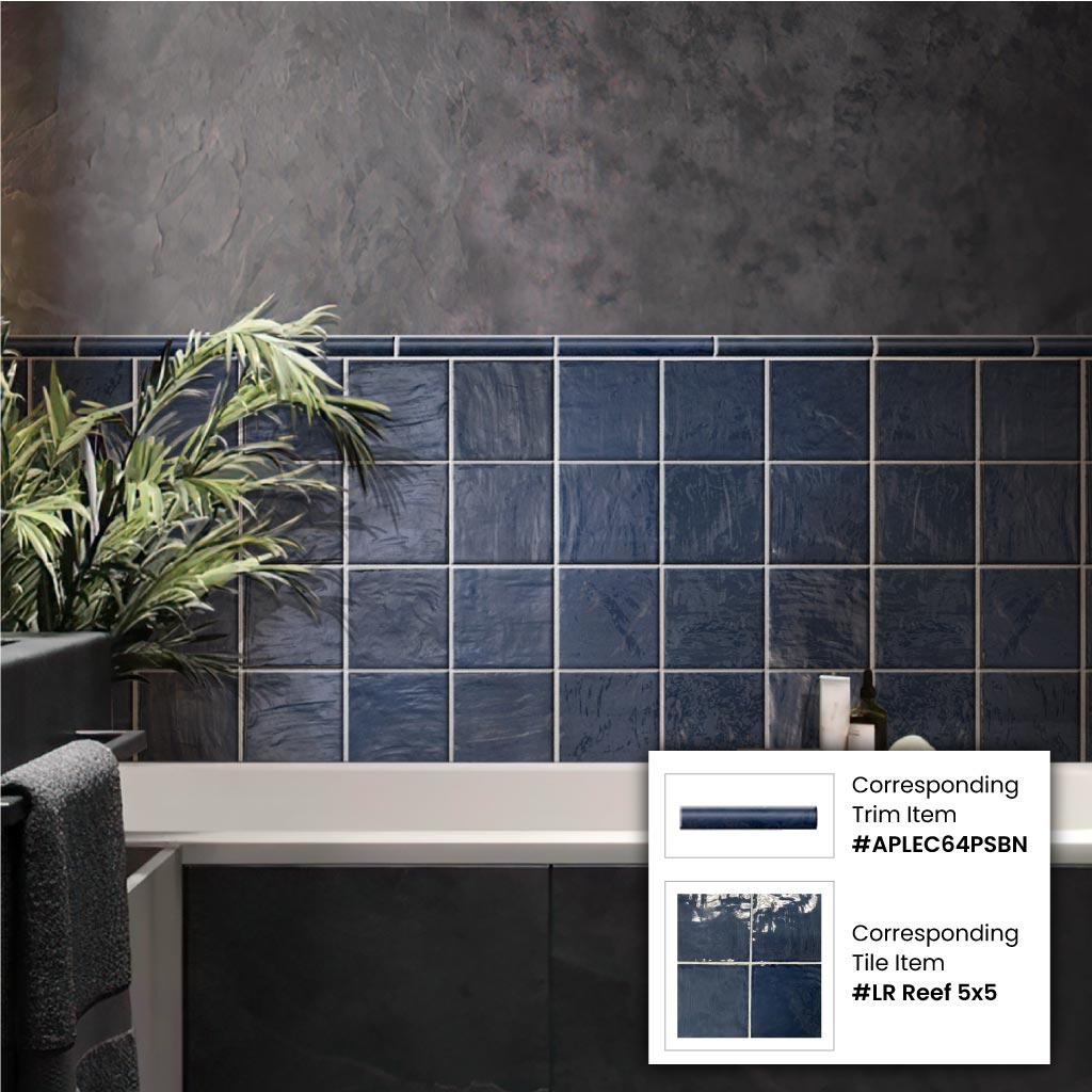 Dark Blue 5 x 5 Glossy Ceramic Square Tile