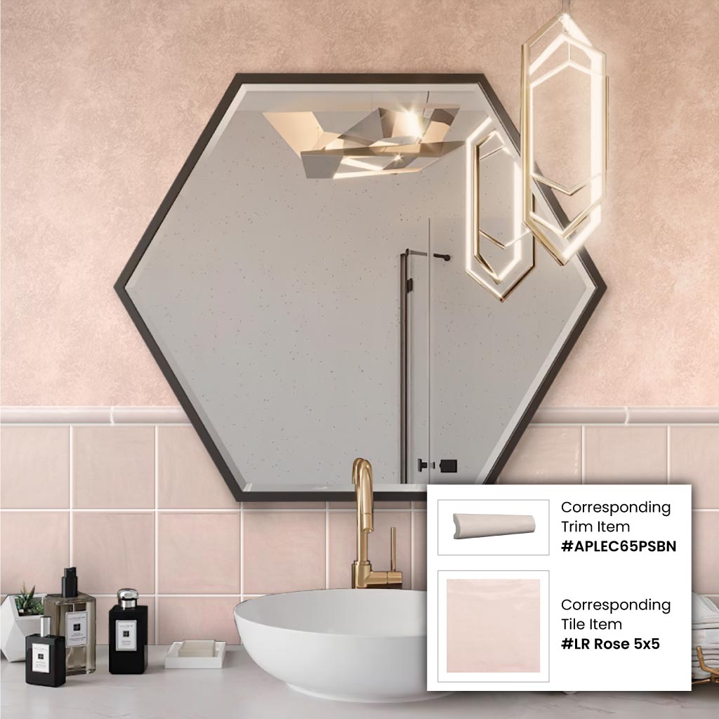 Soft Pink 5 x 5 Glossy Ceramic Square Tile