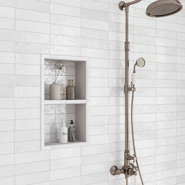 White 2.5 x 8 Ceramic Glossy Subway Tile