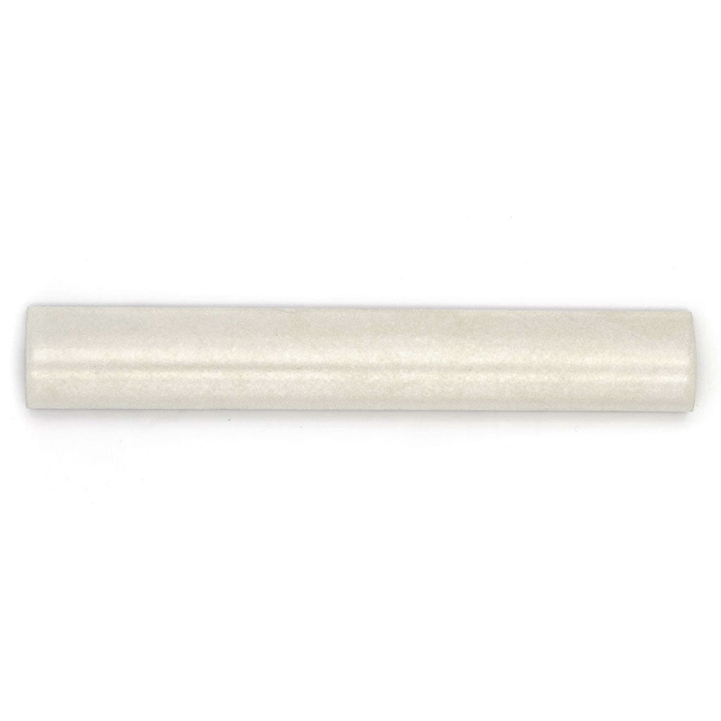 White 1.25 x 8 Matte, Glossy Ceramic Bullnose Trim - Sample