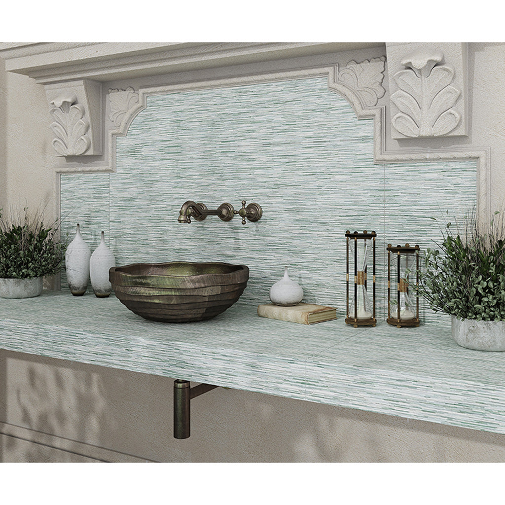 Green 24 x 48 Textured Porcelain Large Tile