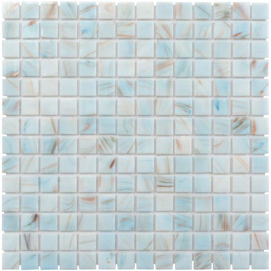 Pastel Blue 12 x 12 Glossy Glass Mosaic Tile