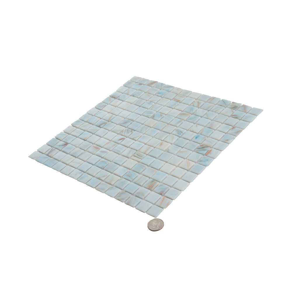 Pastel Blue 12 x 12 Glossy Glass Mosaic Tile