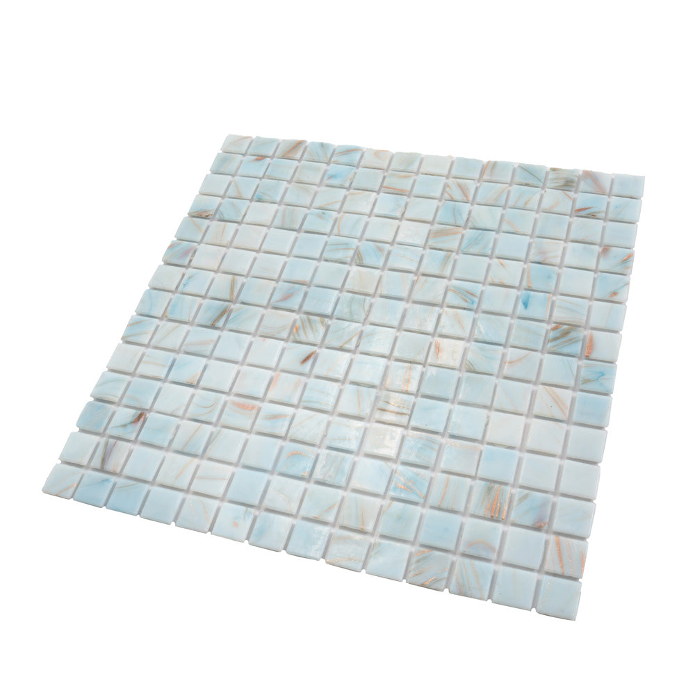 Pastel Blue 12 x 12 Glossy Glass Mosaic Tile